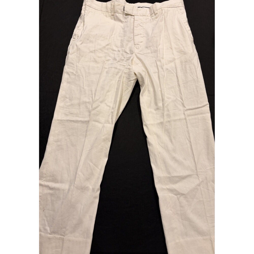 RARE VTG Polo Ralph Lauren White Linen Blend Pants Men's 38x30 golf work summer